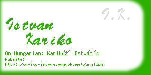 istvan kariko business card